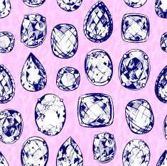 Hand drawn precious stones N7