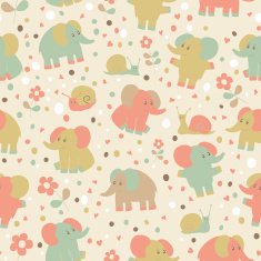 Elephant and snailseamless pattern N2