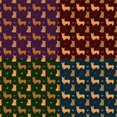 corgi dog seamless pattern vector background