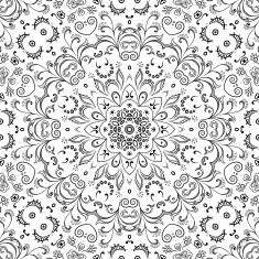 Seamless Outline Floral Pattern N9