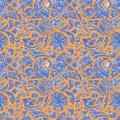 Creative orange and blue tribal pattern