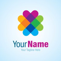 Colorful hearts logo and icon