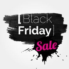 Black Friday watercolor banner with splashes N13