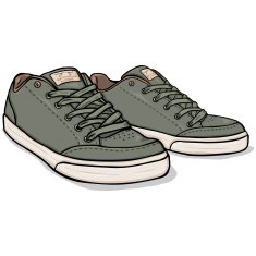 Vector Cartoon Khaki Skaters Shoes