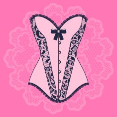 Fashion female lingerie with vintage lace ornament