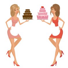 Beautiful young woman with cake