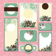 Set of floral wedding cards N27