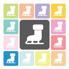 Ski Icon color set vector illustration N2