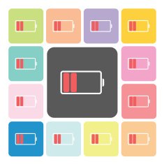 Battery symbol Icon color set vector illustration N2