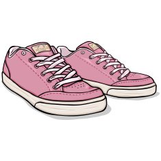 Vector Cartoon Pink Skaters Shoes