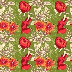 Seamless floral background with peonies N7