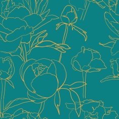 Seamless floral background with peonies N9