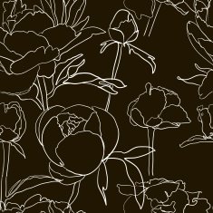 Seamless floral background with peonies N10