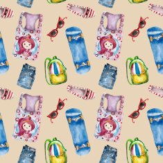 Seamless pattern with summer clothes N2