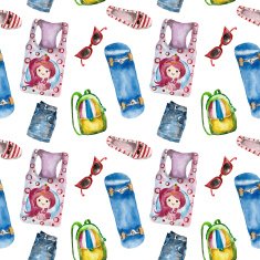 Seamless pattern with summer clothes N4