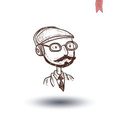hipster style hand drawn illustration N37