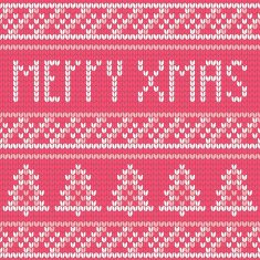 Knitted norwegian ornament with xmas greeting