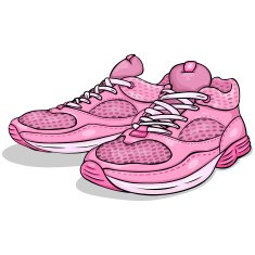 Vector Cartoon Pink Running Shoes