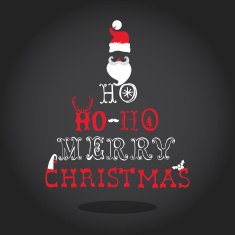 Christmas Typography Retro Card - in vector