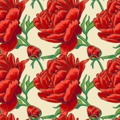 Seamless floral background with peonies N14
