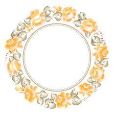 Gzhel style circle frame N2