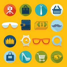 Set of fashion flat icons N122
