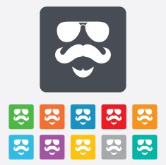 Mustache and Glasses sign icon Hipster symbol N24