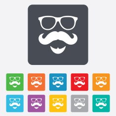 Mustache and Glasses sign icon Hipster symbol N25