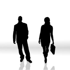 Vector silhouette of business people N8