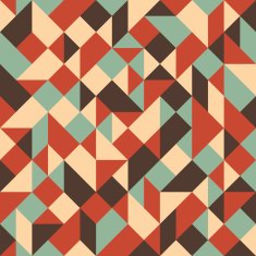 Vintage colorful seamless pattern with triangles and squares