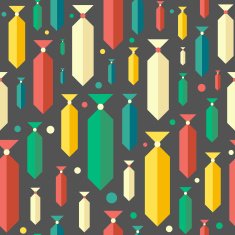 Retro seamless pattern with colorful ties and circles