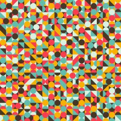 Seamless pattern with circles and triangles