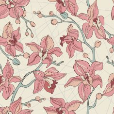 Vector Seamless Pattern consist of Orchids N3