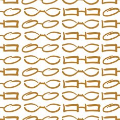 Glasses and Sunglasses Gold Seamless Pattern