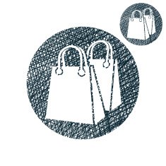 Shopping bag vector simple single color icon isolated on white N10