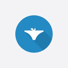 underwear Flat Blue Simple Icon with long shadow