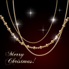 Vector abstract luxury Christmas greeting card with jewelry on black