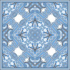 silk blue colour kerchief square pattern design N2