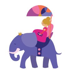Cute princess with elephant