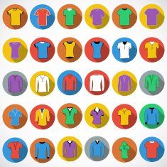 T shirt Icon vector illustration Flat design style with shadow