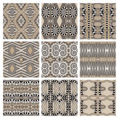 set of different seamless colored vintage geometric pattern tex N77