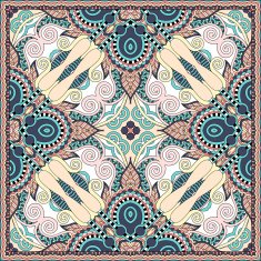 Traditional ornamental floral paisley bandanna Square ornament N77