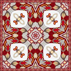 Traditional ornamental floral paisley bandanna Square ornament N79