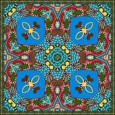Traditional ornamental floral paisley bandanna Square ornament N80