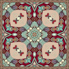 Traditional ornamental floral paisley bandanna Square ornament N81