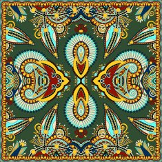 Traditional ornamental floral paisley bandanna Square ornament N82