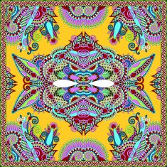 Traditional ornamental floral paisley bandanna Square ornament N84