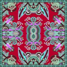 Traditional ornamental floral paisley bandanna Square ornament N85