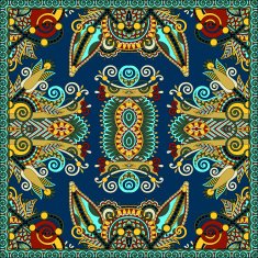 Traditional ornamental floral paisley bandanna Square ornament N86