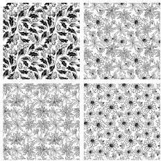 Set of seamless floral patterns